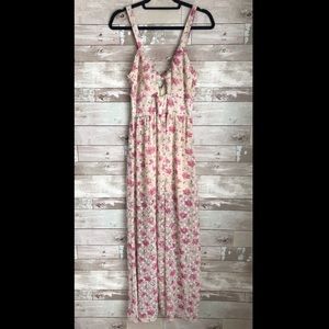Floral Swiss dot maxi dress